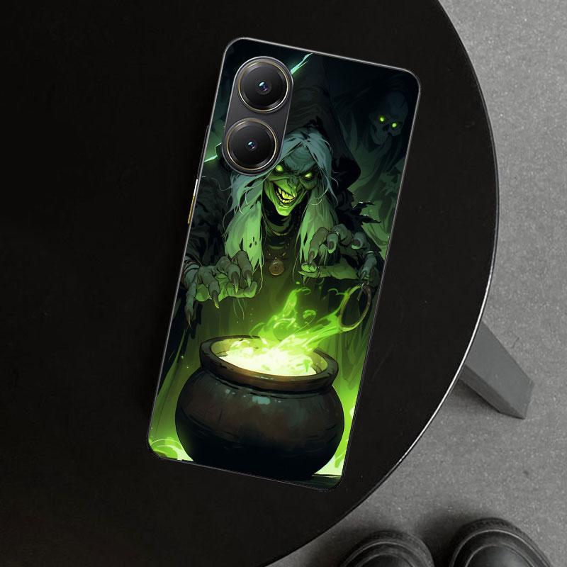 Halloween Moon Witch Horror Phone Case Cover for Xiaomi Poco X6 X5 X7 Pro F7 Ultra Redmi 15C 15 13C 13 12C 12 10C 10 10A 9C 9A 9