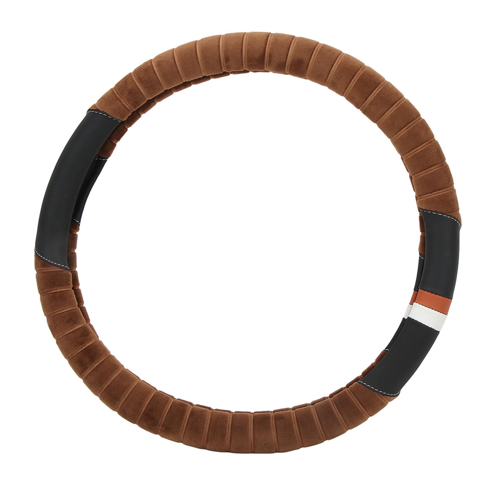 

Car Steering Wheel Cover Ice Silk Universal Fit 15in Comfortable Grip Protector for DecorationBrown коричневий