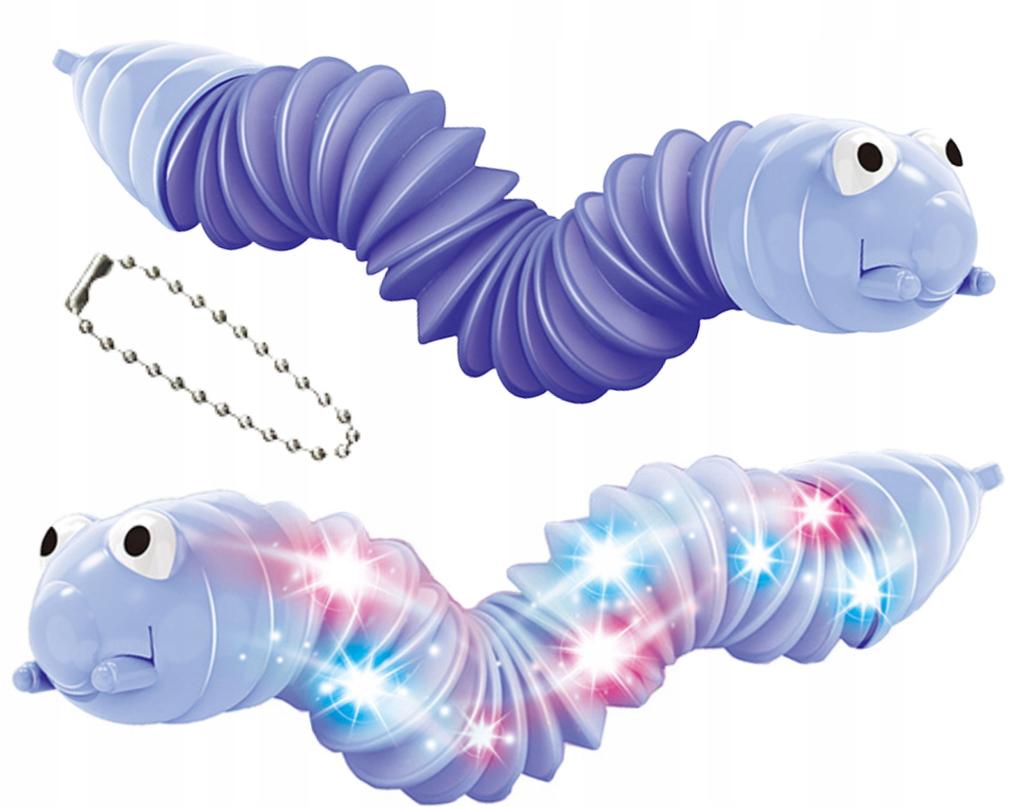 Αισθητηριακό Σκουλήκι Κάμπια ή Σαλιγκάρι Anti-Stress Pop Tube LED Φωτιζόμενο