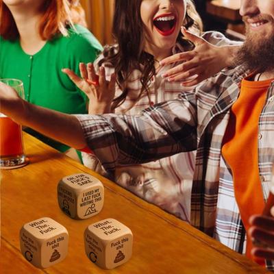 Office Stress-Relief Dice Funny Desk Work Dice Handmade Wooden Gag Gifts for Coworkers Workplace Humor Secret Santa Gifts