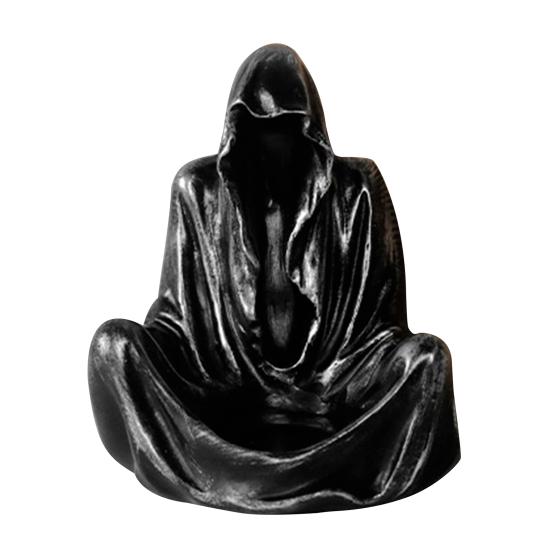Halloween Candle Holder Spooky Resin Grim Reaper Skeleton Human Organ Statue Tabletop Tea Light Holder for Home Office Kitchen Mantel Decor