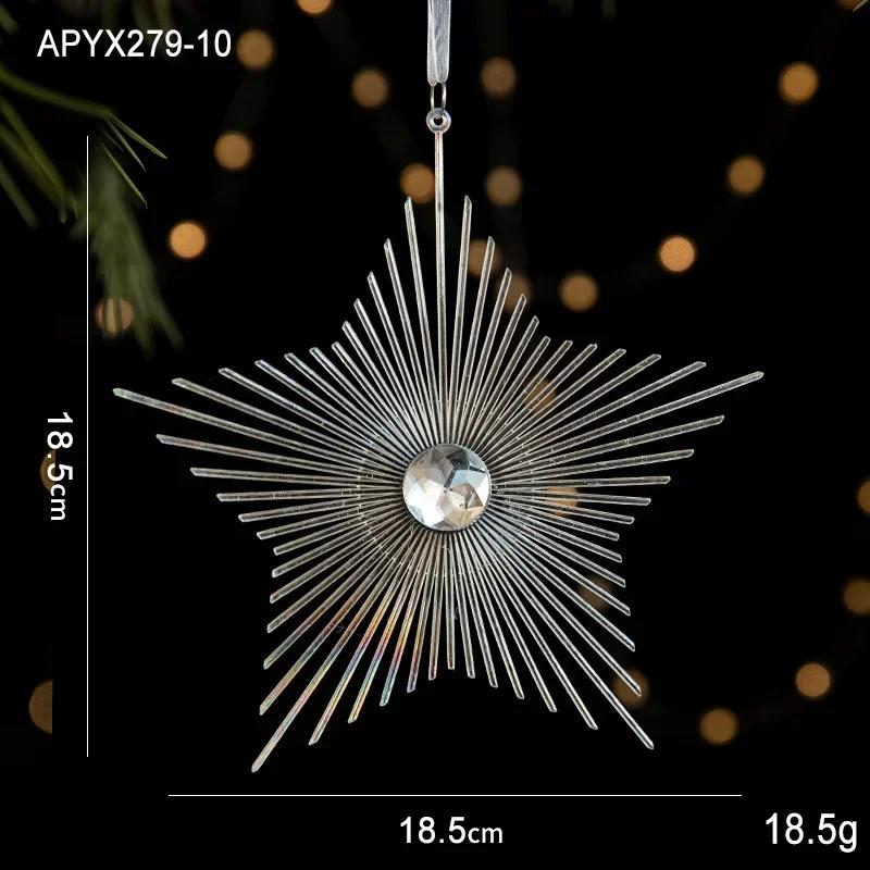 3 Packs Christmas Snowflake Elk Small Pendant Christmas Tree Decorations Acrylic Pendants Colorful Transparent Crystal Pendant