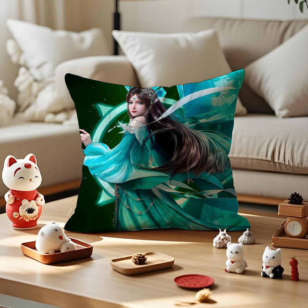 Soul Land Cushion Cover Anti-dustmite Pillowcase Invisible Zipper Silky Short Plush Sofa Cushion Cover