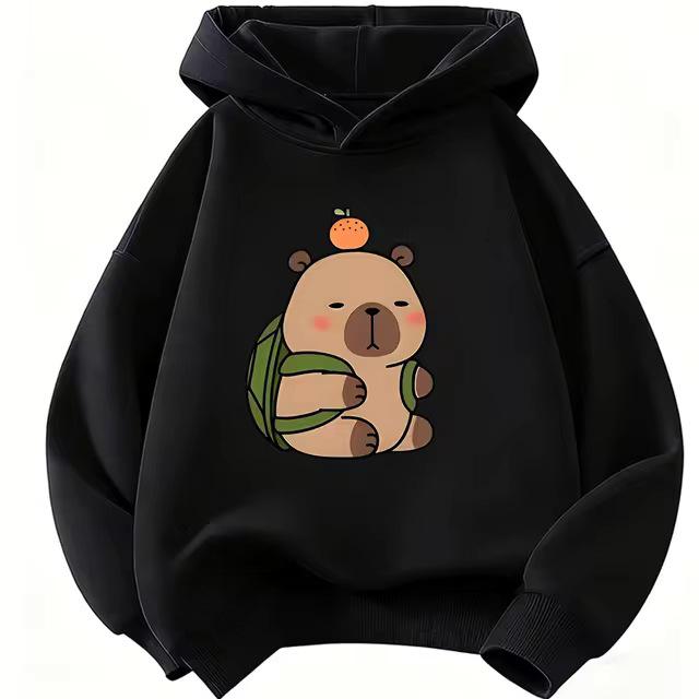 Kawaii Capybara Kids Hoodie: Cute Spring Sweatshirt for Boys & Girls