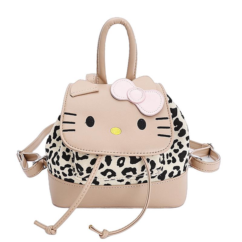 Soft Cute Girl Backpack Cartoon Cute Cat Children Schoolbag Fashion Leopard Print Children S Mini Backpack