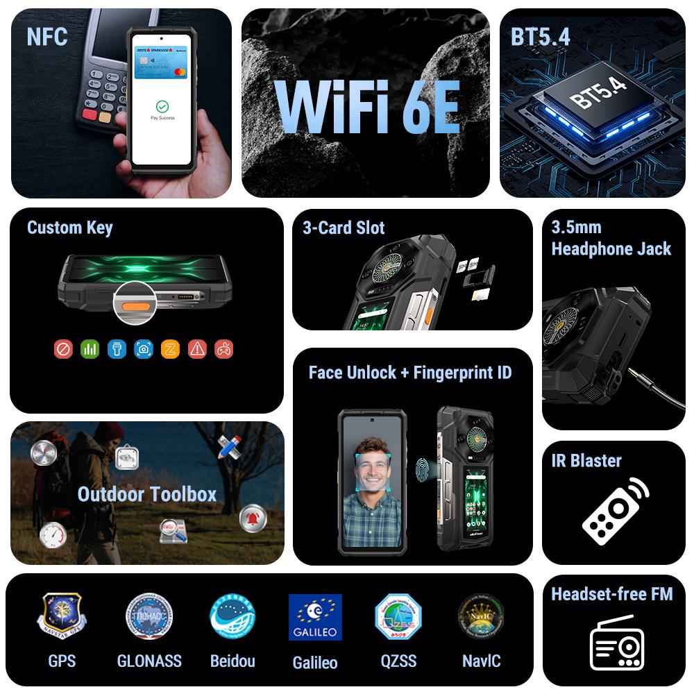 Ulefone Armor 33 4G Rugged Phone 25500 mAh 512GB ROM Up to 24GB RAM 120Hz 6.59" NFC Android 15 66W Global Version Smartphone