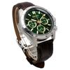 SEIKO 1/5 Second Chronograph Quartz Watch Men's SBTR017 Green Brown Leather [Domestic Genuine Product]