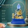 Gilded Medicine Buddha Resin Statue with Water Glaze - Perfect Ornament for Home or Meditation Space