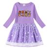 Korean Style Children's Princess Dress with Stars, Rainbow Sequins, Mesh Pleats, Short/Long Sleeves for Spring, Summer, Autumn