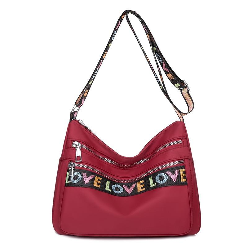 Oxford cloth messenger bag shoulder bag large capacity multi-pocket bag women's new fashion letter flow
