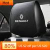 Interior Stickers 1pcs Car Logo Seat Backrest Headrest Cover Pillow Towel For Renault Megane 2 3 4 Twingo Clio Talisman Captur T