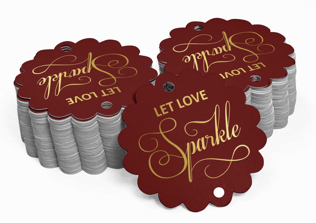 Inkdotpot 100 Pack Let Love Sparkle Wedding Favor Paper Tags Craft Real Gold Foil Hang