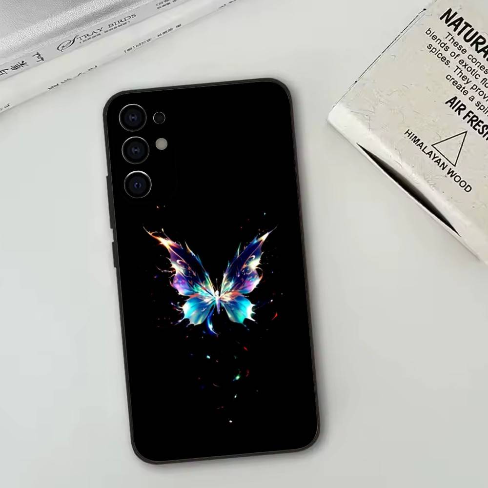 Glow In The Dark Butterfly   Phone Case For Samsung S25,S24,S21,S22,S23,S30,Ultra,S20,Plus,Fe,Lite,Note,10,Black Cover