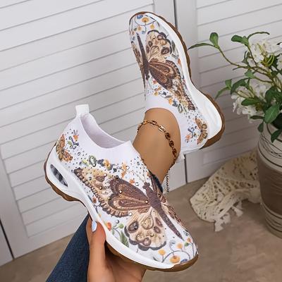 2025 Spring and Autumn Foreign Trade Hot-selling Women's Sports Shoes Large Size Printing Lightweight Fly-woven Sports Shoes Women's Shoes