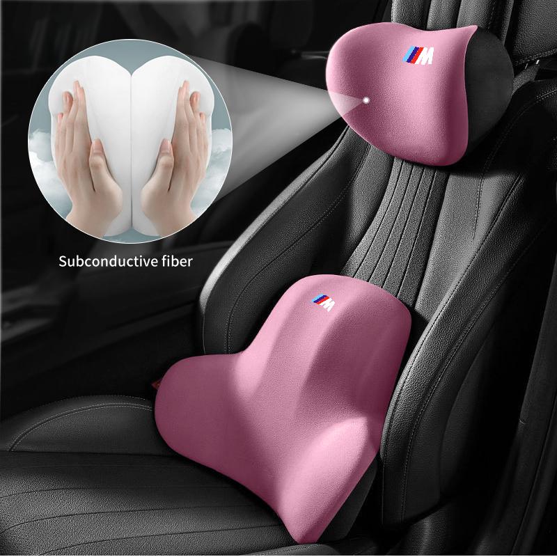 BAGI7 2026 Car Sticker Car Styling Seat Neck Pillow Waist Pad Headrest Lumbar Backrest For BMW X1 X2 X3 X4 X5 X6 X7 G20 G30 6GT E46 E9