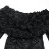Women Sexy Mesh Off Shoulder Floral Long Sleeve Tight High Waist One Piece Jumpsuit