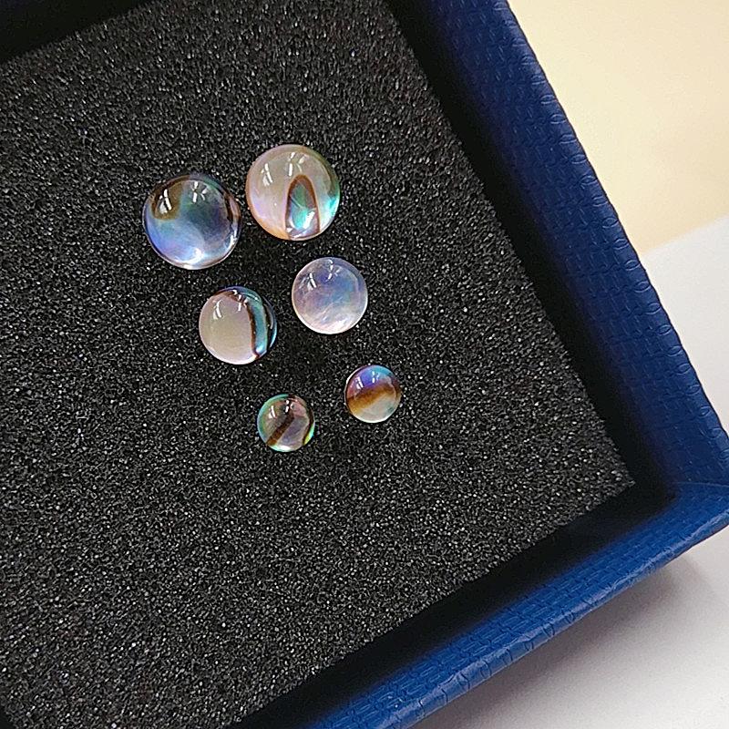 Creative Round Earrings Colorful Irregular Moonstone Earrings Personality Korean Version of Wild Fashion Temperament  Earrings