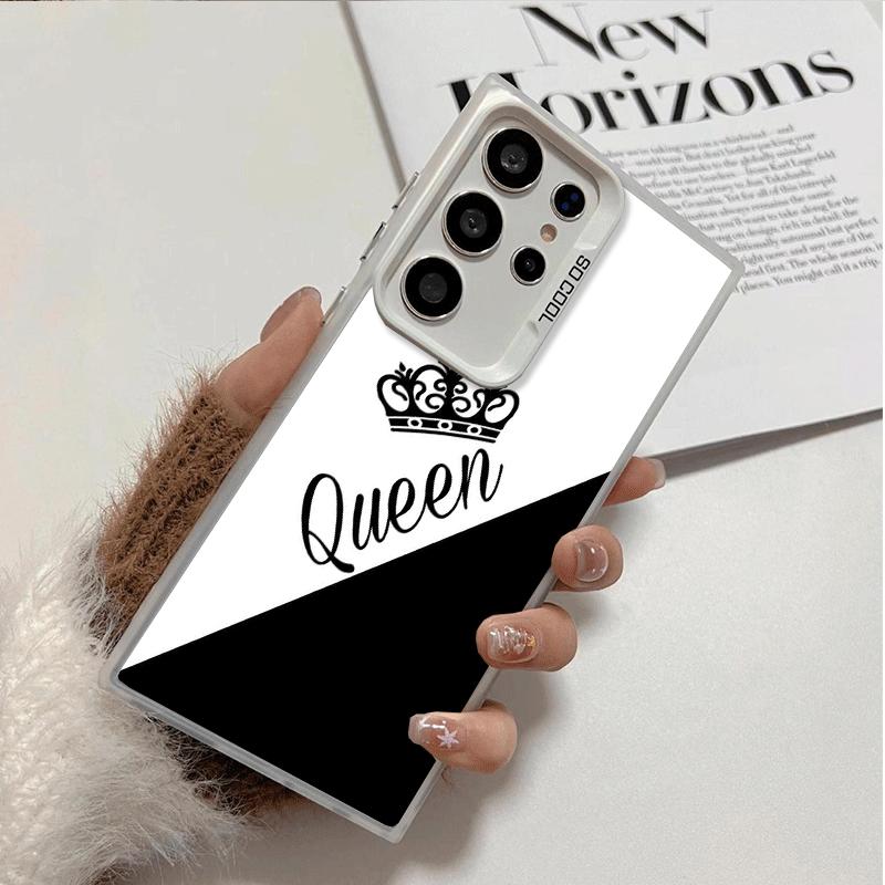 König und Königin Paar Thema Weiche Handyhülle für Samsung Galaxy S24 S25 FE S26 Edge S23 Ultra S22 Plus S21 + Stoßfeste Hülle Rückseite Sh