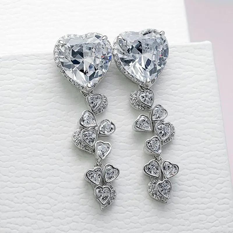 New Crystal Pendant Earrings with Zirconia Gorgeous Girls' Wedding Party Fashion Jewelry Light Luxury Personalized