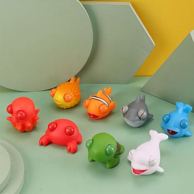 Yousheng Squeezing Animal Toy Lovely Fish Turtle Crab Shark Dolphin Whale PVC Relieve Boredom Vent Toys Eye Popping Sea Animal Decompression Toy