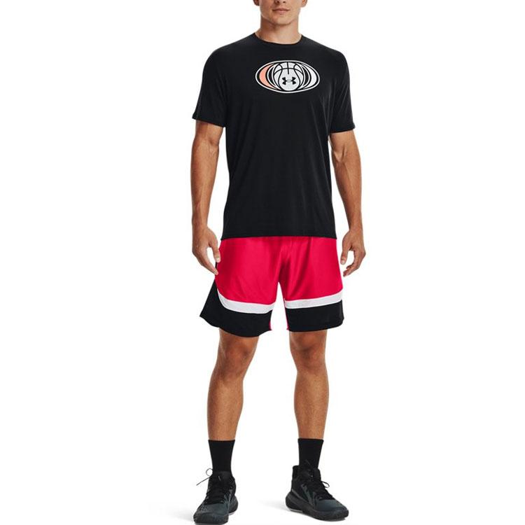 Under Armour Basketball Graphic Print Short Sleeve T-Shirt Men Tops Black 1370230-001