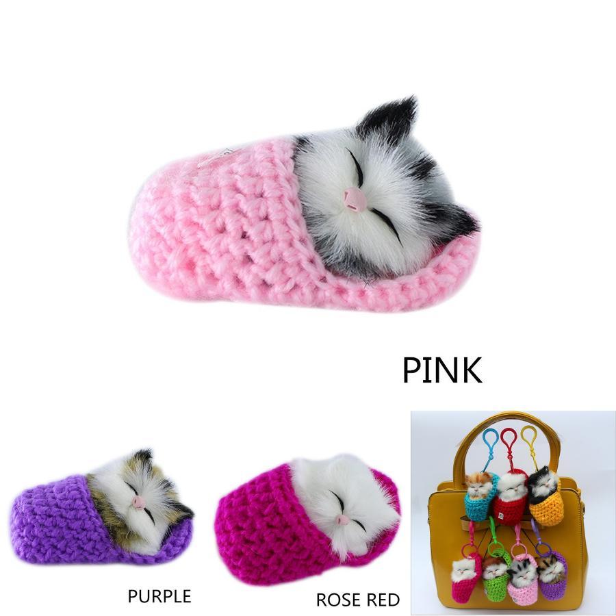 Adorable Plush Cat Keychain For Kids With Realistic Sound And Soft Touch