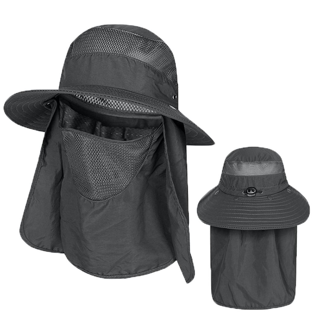 Sommer Outdoor Herren und Damen Bergsteigen Fischerhut mit breiter Krempe Sonnenhut Anti-UV Angelkappe Sonnenhut