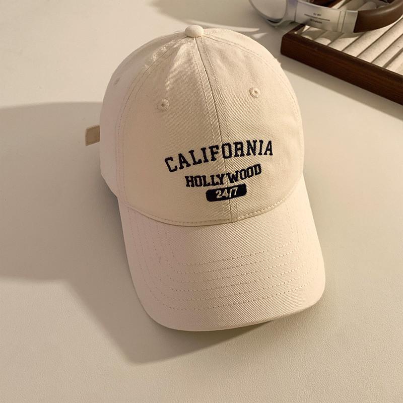 Letter California Embroidery Baseball Cap Women Wide Brim Soft Fashion Hats