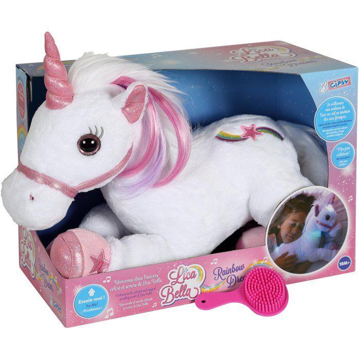 Gipsy Toys - Lica Bella Féerique Et Lumineuse - Peluche Licorne Interactive - 35 cm - Blanc - Rose