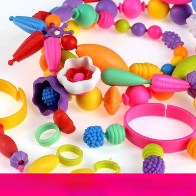 Cuentas Pop DIY Juguete para Niña Creatividad PopArty Beads Encajables para Manualidades Infantiles Pulsera de Niños Kit de Joyería de Moda Juguete para Niña