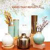 Metallic Aqua Flower Vase for Home Decor | Aesthetic Vase Gift for Wedding, Housewarming, Parties, Gatherings