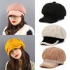Autumn Winter Women Girls Octagonal Beret Baseball Hat Wool Thicken Warm Winter Cap