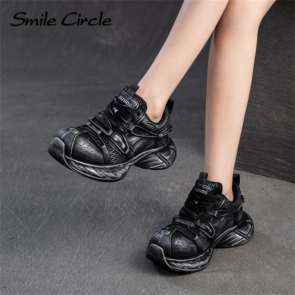 Women Sneakers Round Toe Height Increase Trainers Fashion Casual Thick Bottom Shoes