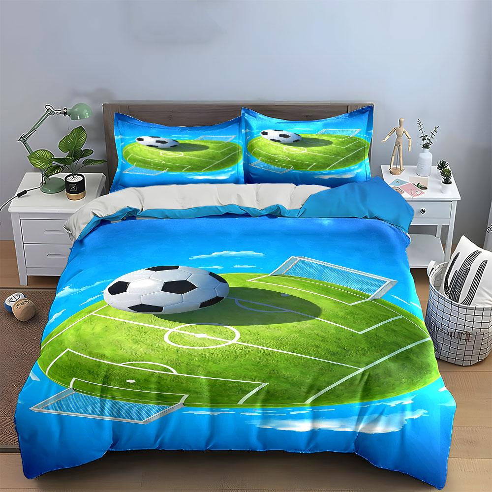 Soccer Field and Ball. Bedding Sets Duvet Cover Sets Duvet Covers Pillowcases(1 * Duvet Cover 2 * Pillowcases, Without Duvet Insert)