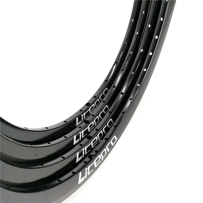 Litepro Rims 349 16x1-3/8 For Brompton Aluminum Alloy Double Wall All Black 20-24-28-36H Schrader valve Folding Bike Wheel Rim
