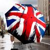 British Flag Artwork Automatic Folding Umbrella - 8-Rib Travel Umbrella with Auto Portable Case, Ideal Gift for Birthdays
