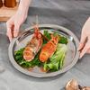 Thickened Round Plate Shallow Tray Stainless Steel Breakfast Serving Tray  Restaurant