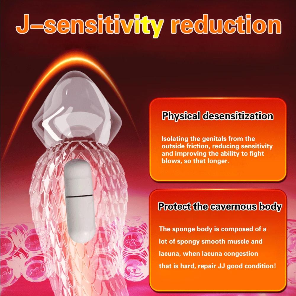 Penis Sleeve Extensions Condom Male Enlargement Delay Vibrators Clits Massager Cock Ring Vibrating Penis Cover Sex Toys For Men