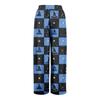 Women's Casual Wide Leg Pants Stretch Belt Pocket  Print Adjustable Tie Pants