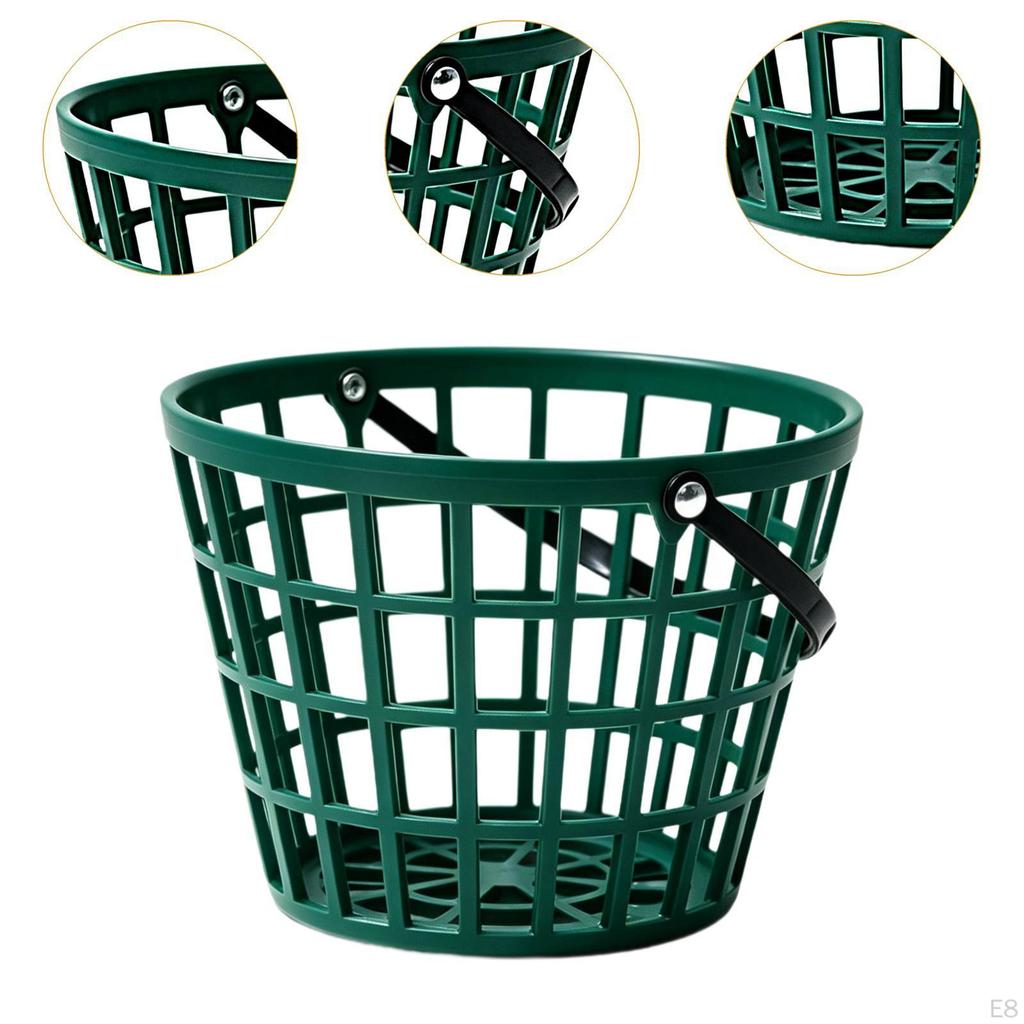 Golf Ball Basket Bucket Convenient Storage Golfball Container Holds 50 Balls for Backyard Court