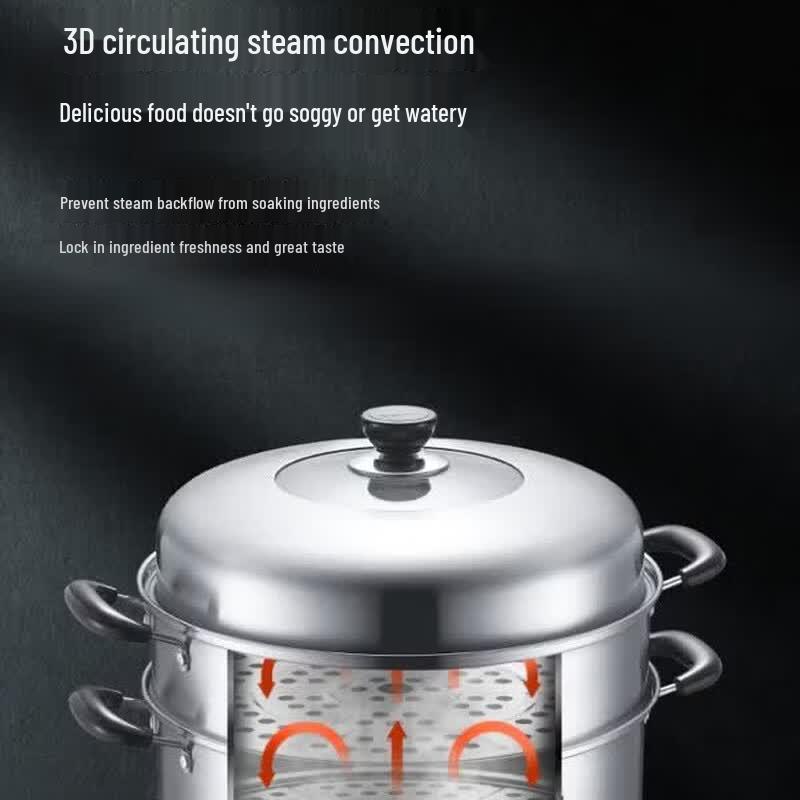 Supor 32cm 3-Layer 304 Stainless Steel Steamer Pot