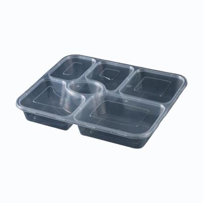 Ronghe Disposable PP 6-Compartment Takeaway Food Containers