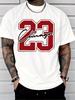 Mens Vintage Chicago 23 Number Graphic T Shirt Hip Hop Streetwear Crew Neck Short Sleeve Tees Casual Sports Basketball Style