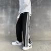 Side-breasted sweatpants men's loose straight-leg pants trendy high street trendy brand full-open-button basketball pants