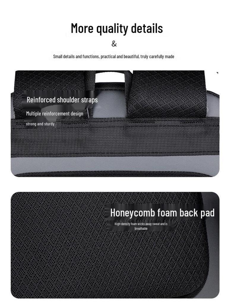 Men's High-End Crossbody Business Backpack: Water-Repellent, Large Capacity, Commuter Laptop Bag with Logo.