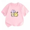 Potdemiel Summer New Pikachu Children's T-Shirt, Comfortable and Breathable, Suitable for Both Boys and Girls.