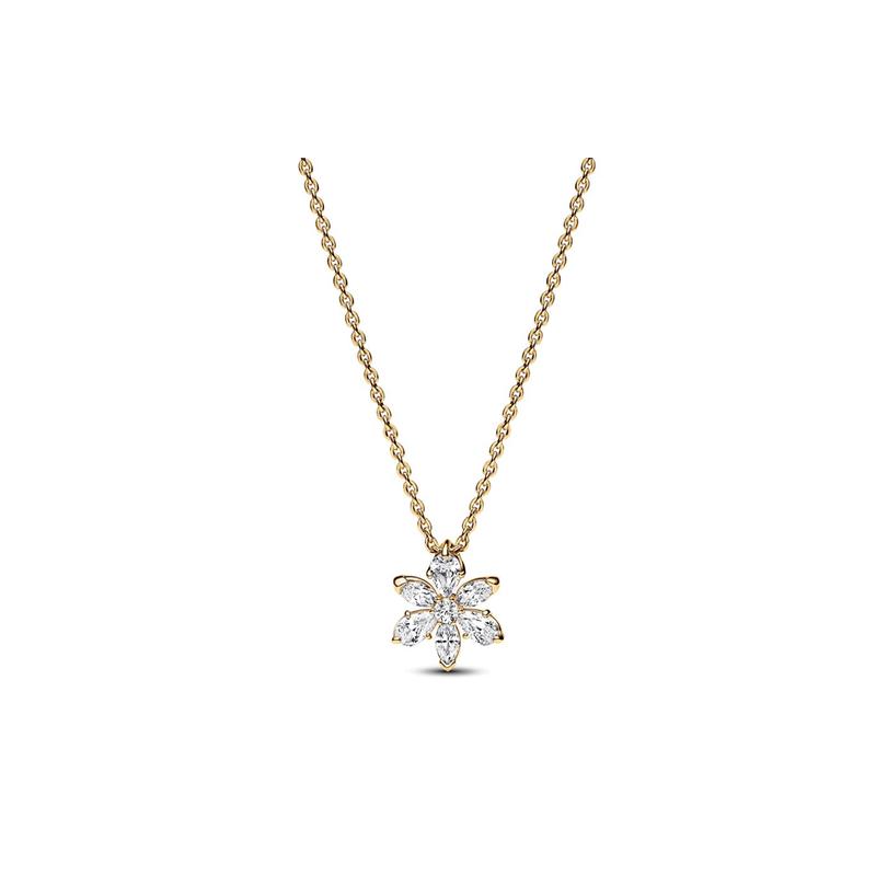 Pandora Flower shape necklace women s gold 362387C01 золотой