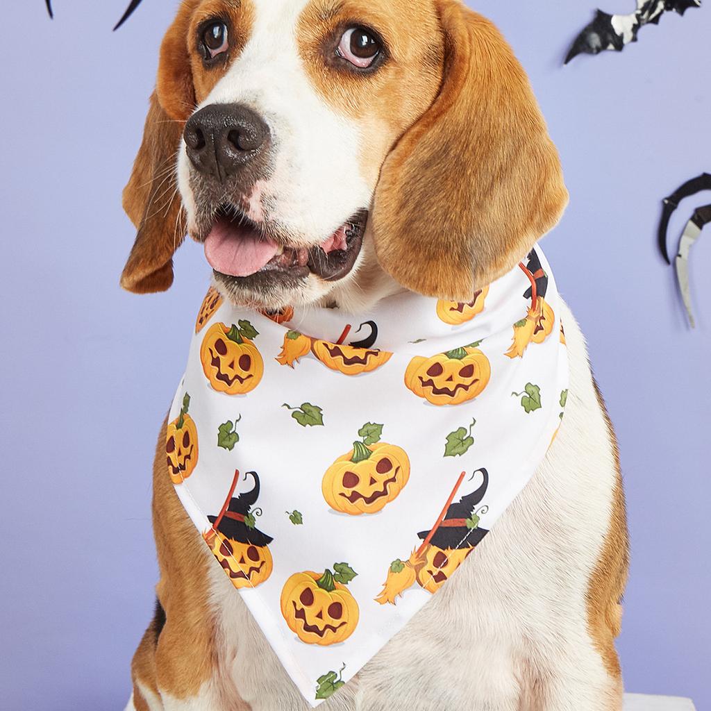 Halloween Pet Dress Up Saliva Towel Printed Dog Triangle Towel Dog Bib Pet Decorative Scarf