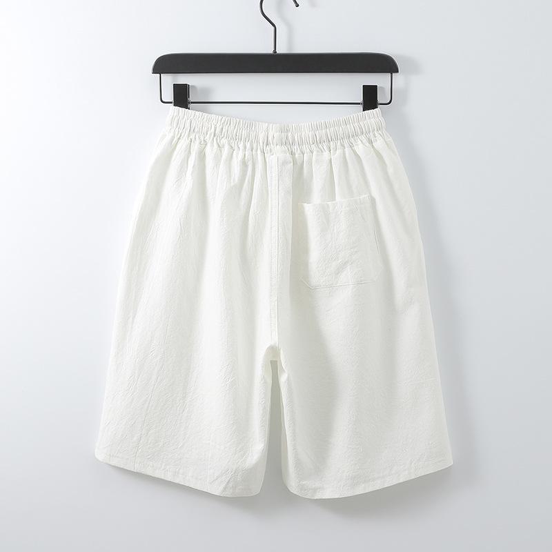 Large Size Men's Cotton and Linen Shorts Men's Summer Japanese Retro Pants Casual Thin Straight Cool Five-point Pants Men
