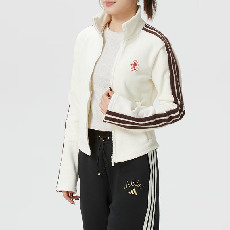 adidas Sportswear Women's Corduroy Full-Zip Track Jacket Cream White Women KG3456